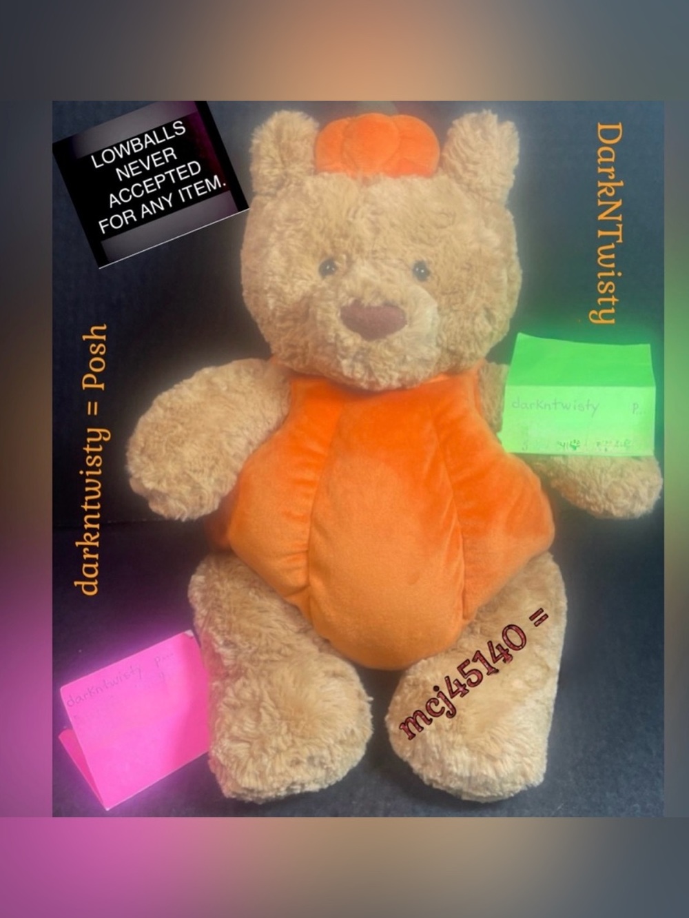 RETIRED BNWT JELLYCAT BARTHOLOMEW BEAR PUMPKIN PRICE VERY FIRM NO OFFERS PLEASE
